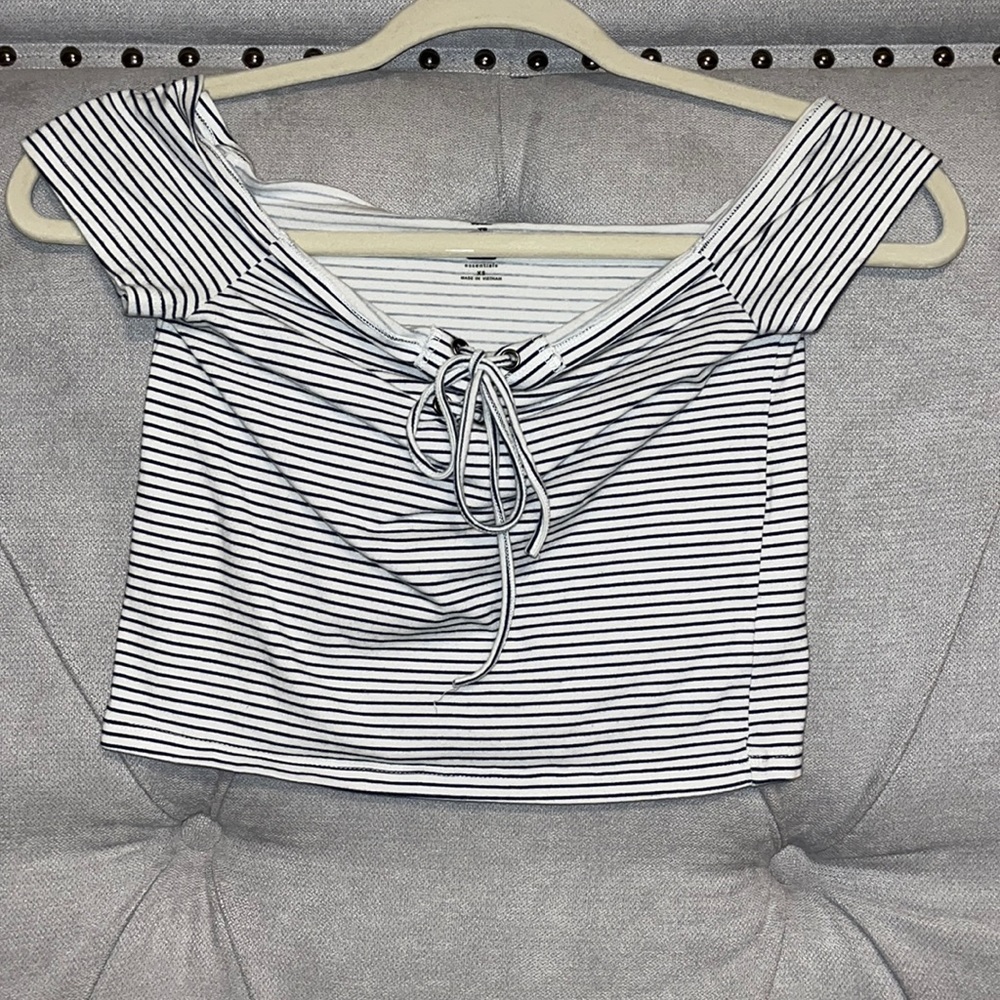 Me to We stripped cropped top